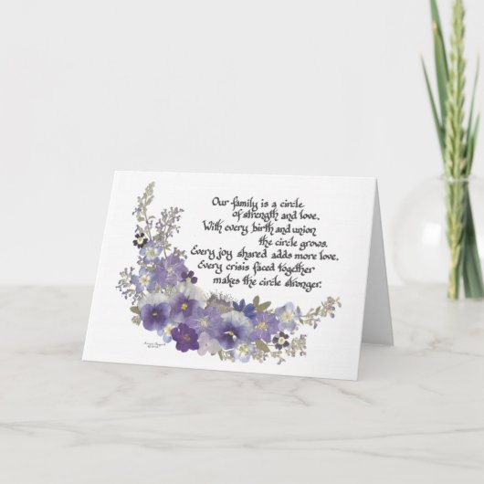 Notre famille est une carte de cercle (Devant)