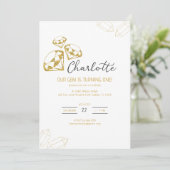 Notre Gem Anniversaire Invitation Gold Diamond Thè (Debout devant)