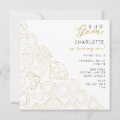 Notre Gem Gold 1st Birthday Party Invitation (Devant)