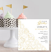 Notre Gem Gold 1st Birthday Party Invitation