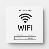 Notre Guest Wifi Mot de passe Tabletop Plaque avec (Devant)