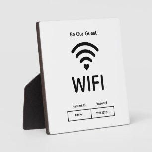 Notre Guest Wifi Mot de passe Tabletop Plaque avec