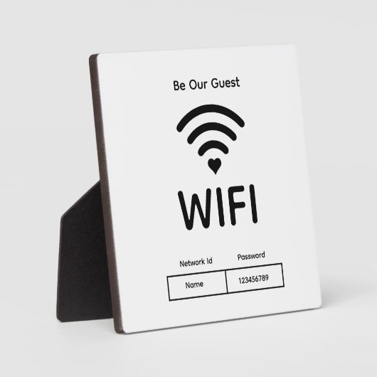 Notre Guest Wifi Mot de passe Tabletop Plaque avec (Recto)