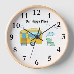 Notre Happy Place grande horloge murale