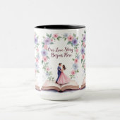 Notre histoire d'amour Mug de mariage floral (Centre)