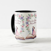 Notre histoire d'amour Mug de mariage floral (Devant gauche)