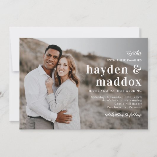 Notre instant Simple et élégant Faire-part de mari (Devant)