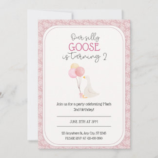 Notre invitation à l'anniversaire de Silly Goose
