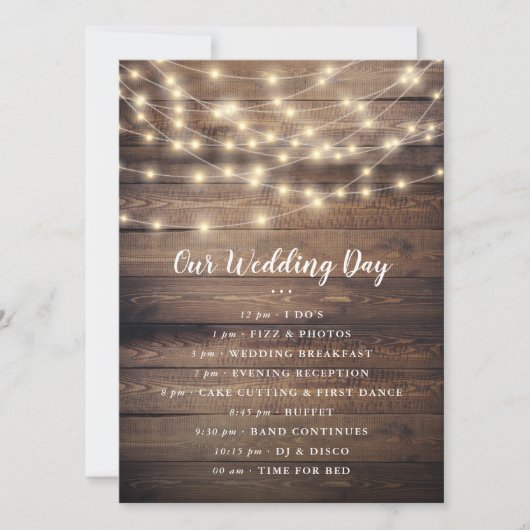 Notre jour de mariage | Programme Lumières bois et (Devant)