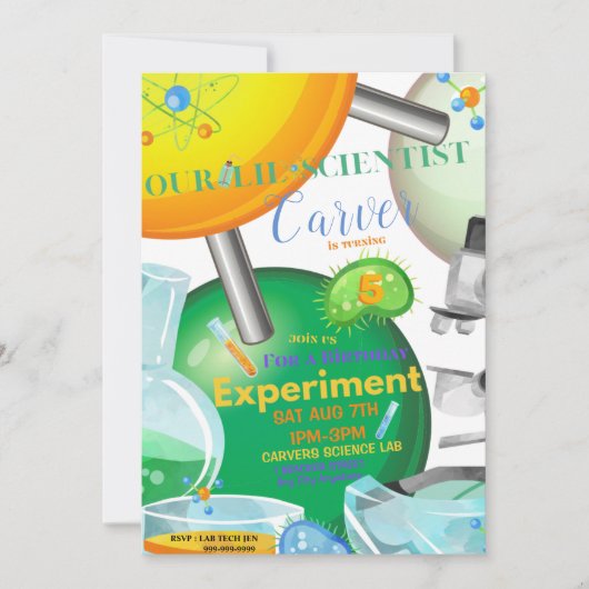 Notre Lil Scientifique Carte d'invitation d'annive (Devant)