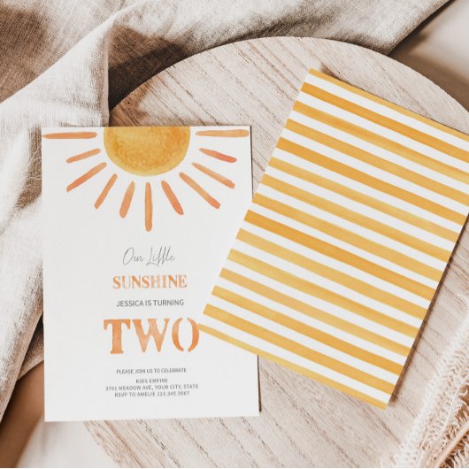 Notre Little Sunshine Invitation du 2e anniversair