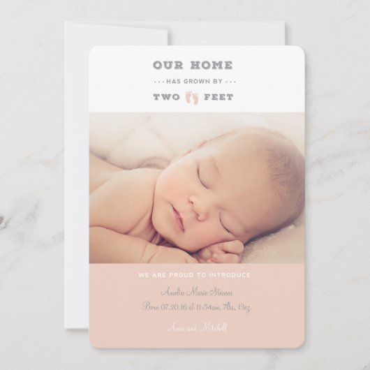 Notre maison a grandi de deux pieds faire-part de  (Devant)