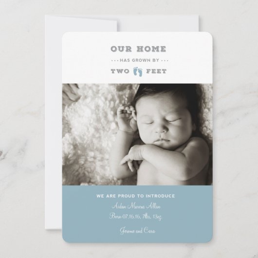 Notre maison a grandi de deux pieds faire-part de (Devant)
