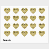 Notre Mariage Coeur Stickers Parties scintillant O (Feuille)
