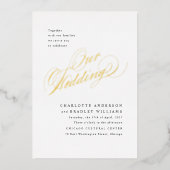 Notre Mariage Elegance Foil Wedding Invitation (Recto)