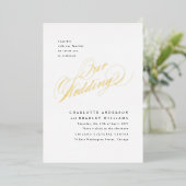 Notre Mariage Elegance Foil Wedding Invitation (Debout devant)