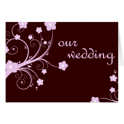 Notre Mariage : Fleurs roses : (Devant horizontal)