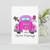 Notre Mariage - Franse trouwuitnodiging Kaart (Staand voorkant)