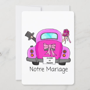 Notre Mariage - Franse trouwuitnodiging Kaart