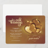 Notre Mariage Gold Invitation (Devant / Derrière)