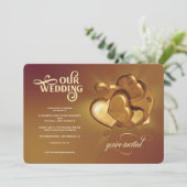 Notre Mariage Gold Invitation (Debout devant)