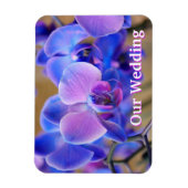 Notre Mariage Magnet orchidée bleu et rose (Vertical)