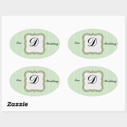 NOTRE MARIAGE MONOGRAMME ENVELOPE SEAL STICKERS (Feuille)