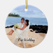 Notre Mariage noir Damask Photo Ornement (Devant)