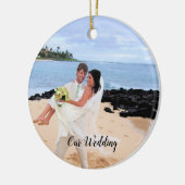 Notre Mariage noir Damask Photo Ornement (Gauche)