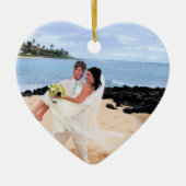 Notre Mariage Rose Damask Éperlans Ornement photo (Devant)