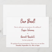 Notre mauvaise Bourgogne a reporté le Faire-part M (Devant / Derrière)