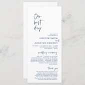 Notre meilleur jour, Programme de mariage bleu min (Devant / Derrière)