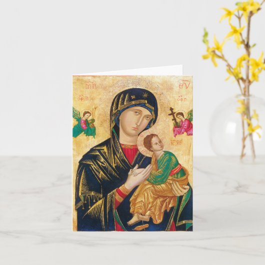 Notre Mère de l'aide perpétuelle Carte de note d'a (Fleur jaune)