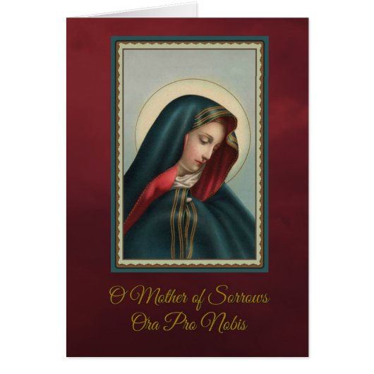 Notre mère douleureuse w/prayer de offre de masse (Devant)