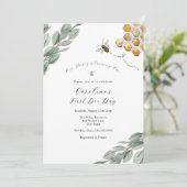 Notre Miel Bee Eucalyptus Invitation Anniversaire (Debout devant)