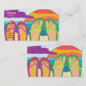 Notre modèle de carte de visite de vacances d'été (Devant / Derrière)