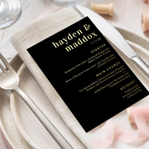 Notre Moment CARTE DE MENU DE MARIAGE Moderne en V