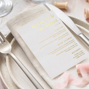 Notre Moment CARTE DE MENU DE MARIAGE Moderne en V
