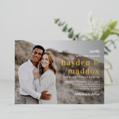 Notre moment VRAI Faire-part de mariage photo FOIL (Debout devant)