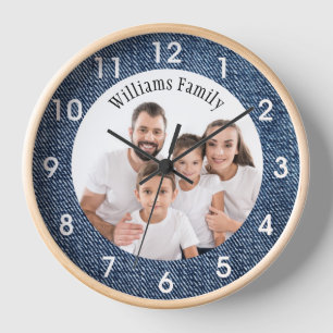 Notre Mur de famille Horloge ronde Cadre en bois n