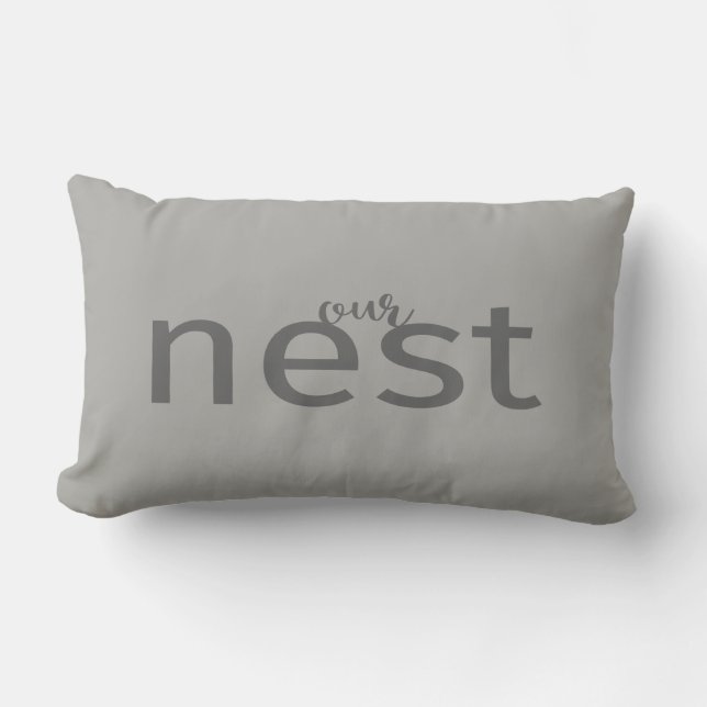 Notre nid Simple Grey Moderne Style Ferme Coussin (Recto)