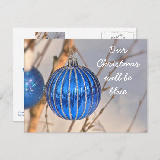 "NOTRE NOËL SERA BLEU SANS VOUS" CARTE POSTALE (Devant / Derrière)
