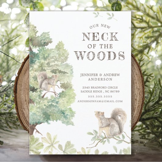 Notre nouveau cou des bois | Faire-part de déplace