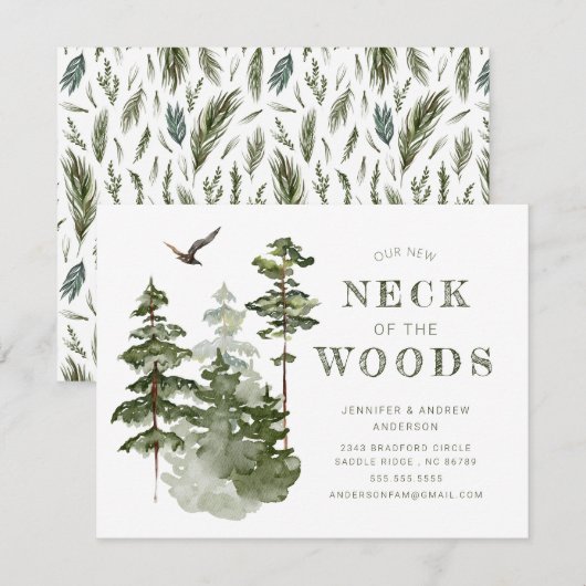 Notre nouveau cou des bois | Faire-part de déplace (Devant / Derrière)