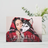 Notre nouveau faire-part simple de photo du chien (Debout devant)