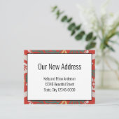 Notre nouvelle adresse Carte de faire-part floral  (Debout devant)