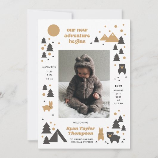 Notre Nouvelle Aventure Moderne Mtn Faire-part de (Devant)