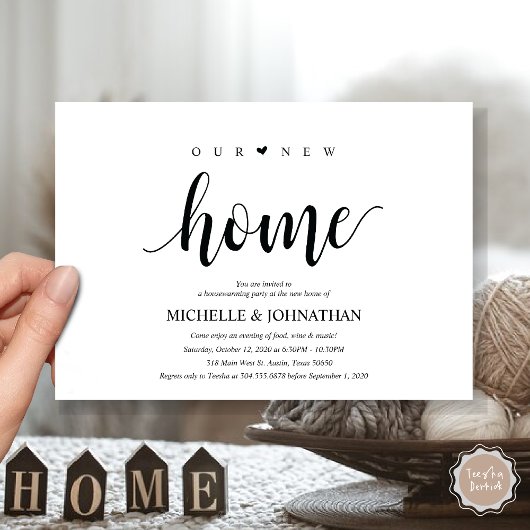 Notre nouvelle maison, Cartes d'invitation pour la