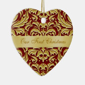 Notre ornement rouge de damassé d'or de premier (Droite)