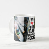 Notre Papa Rocks Photo Mug (Devant gauche)